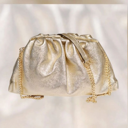 Sac bandoulière en Cuir irisé avec chaînette