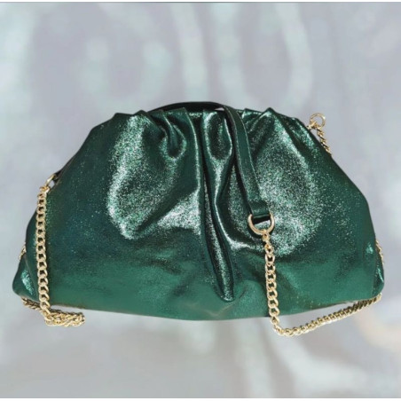 Sac bandoulière en Cuir irisé avec chaînette