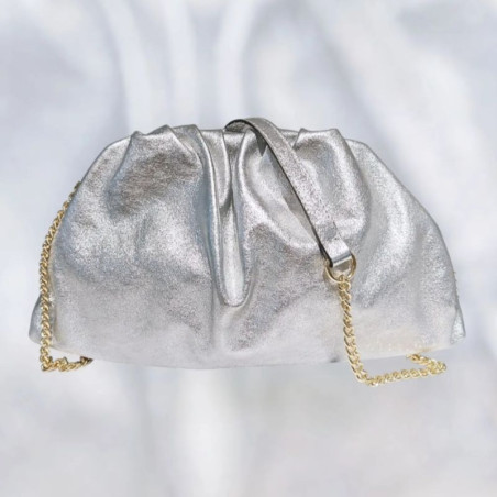 Sac bandoulière en Cuir irisé avec chaînette