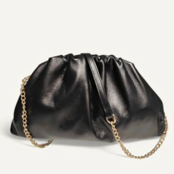 Sac bandoulière en Cuir Grainé avec chaînette