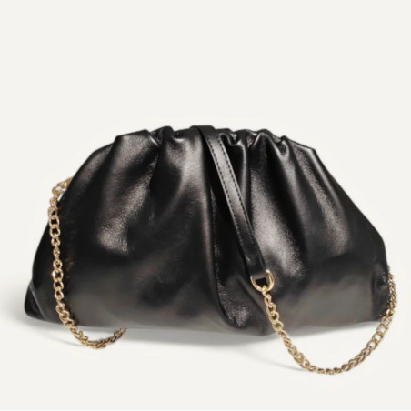 Sac bandoulière en Cuir Grainé avec chaînette