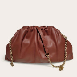 Sac bandoulière en Cuir Grainé avec chaînette