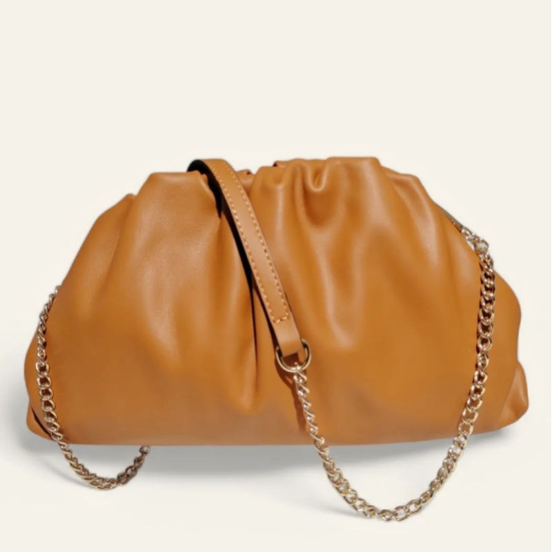 Sac bandoulière en Cuir Grainé avec chaînette