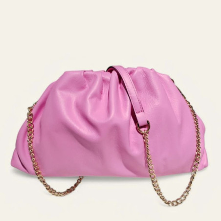 Sac bandoulière en Cuir Grainé avec chaînette