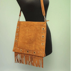 Sac bandoulière en Daim avec franges