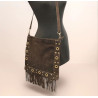 Sac bandoulière en Daim clouté avec franges
