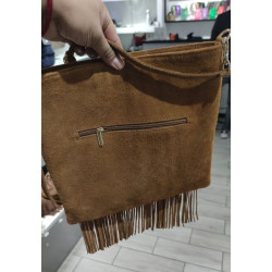Sac bandoulière en Daim clouté avec franges