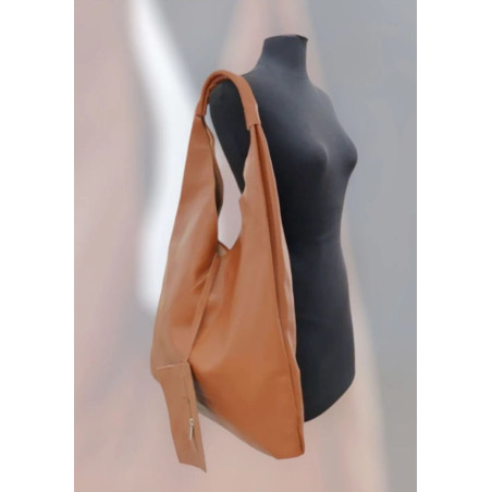 Sac porté épaule en cuir grainé avec pochette