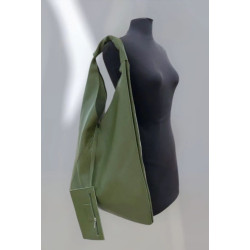 Sac porté épaule en cuir grainé avec pochette