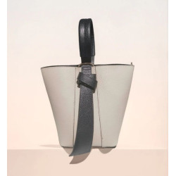 Sac bandoulière en cuir grainé avec pochette