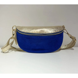 Sac Banane Bicolore En Cuir Et Daim