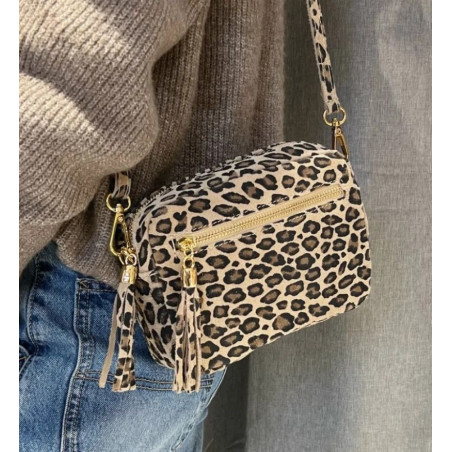 Sac Bandoulière en Cuir Motif Animal
