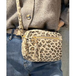 Sac Bandoulière en Cuir Motif Animal