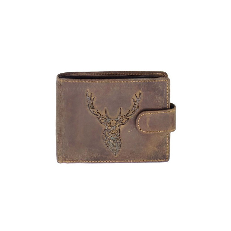 Porte-Monnaie Cerf en Cuir Vieilli