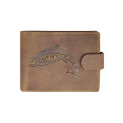 Porte-Monnaie Pêche  en Cuir Vieilli