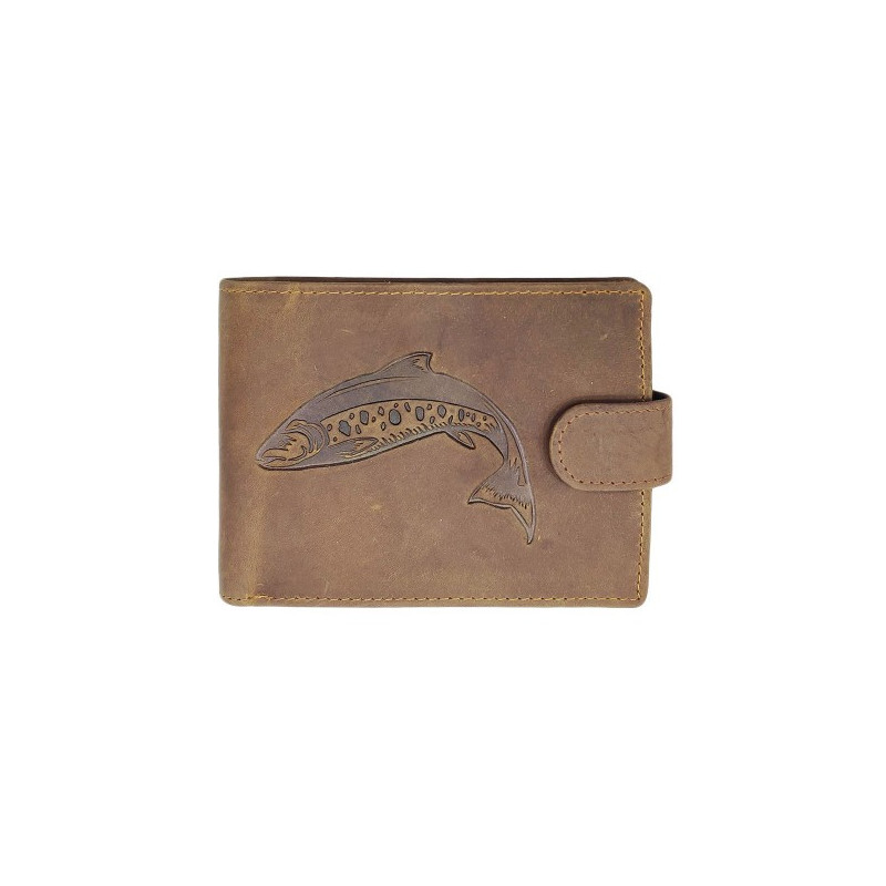 Porte-Monnaie Pêche  en Cuir Vieilli