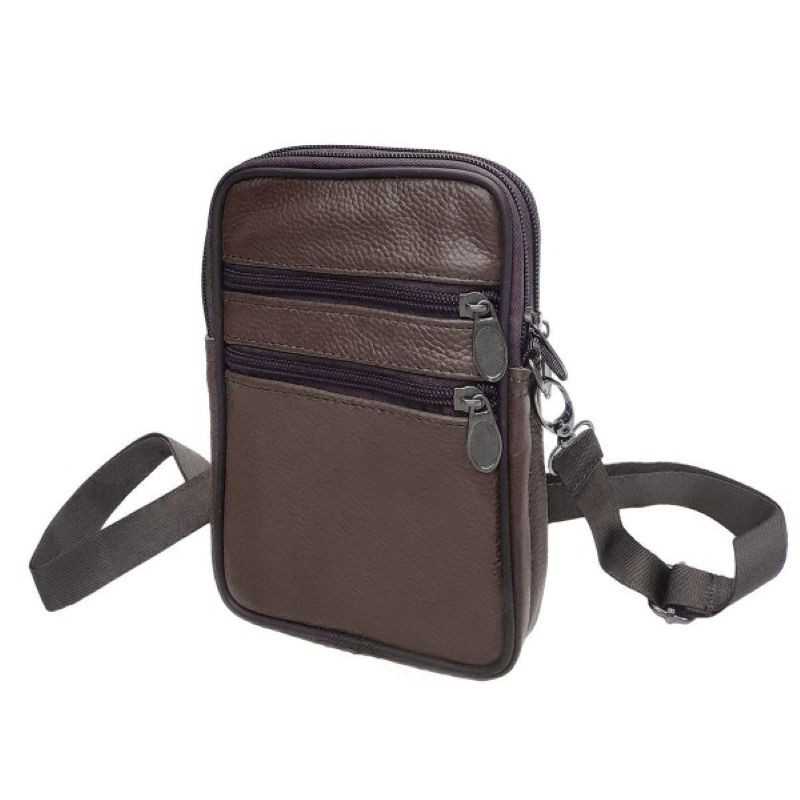 Pochette Bandoulière en Cuir Double compartiments