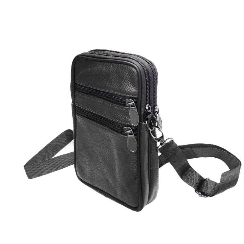 Pochette Bandoulière en Cuir Double compartiments