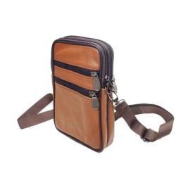 Pochette Bandoulière en Cuir Double compartiments