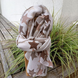 Echarpe Motif Feuille "Camel"
