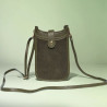 Pochette en Cuir Grainé et Daim