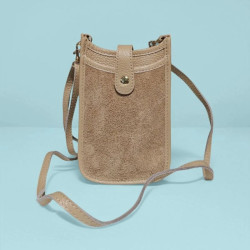Pochette en Cuir Grainé et Daim