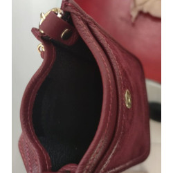 Pochette en Cuir Grainé et Daim