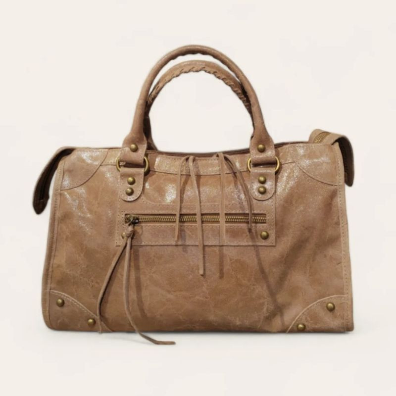 Sac Porté Main et Bandoulière en Cuir Vieilli