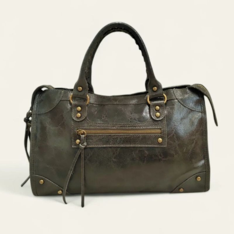 Sac Porté Main et Bandoulière en Cuir Vieilli