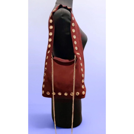 Sac Porté Epaule en Daim  avec bandoulière Amovible