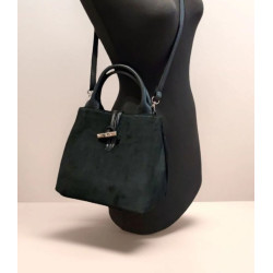 Sac porté main en daim avec bandoulière