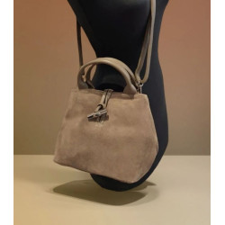 Sac porté main en daim avec bandoulière