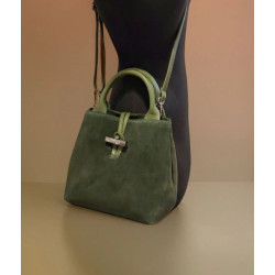 Sac porté main en daim avec bandoulière
