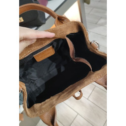 Sac porté main en daim avec bandoulière