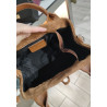 Sac porté main en daim avec bandoulière