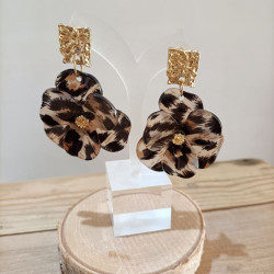 Boucles d'oreilles Fleur "Motif Animal"