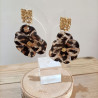Boucles d'oreilles Fleur "Motif Animal"