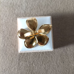Bague Acier Inoxydable "trèfle et perle"