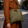 Sac porté main en daim "clouté"