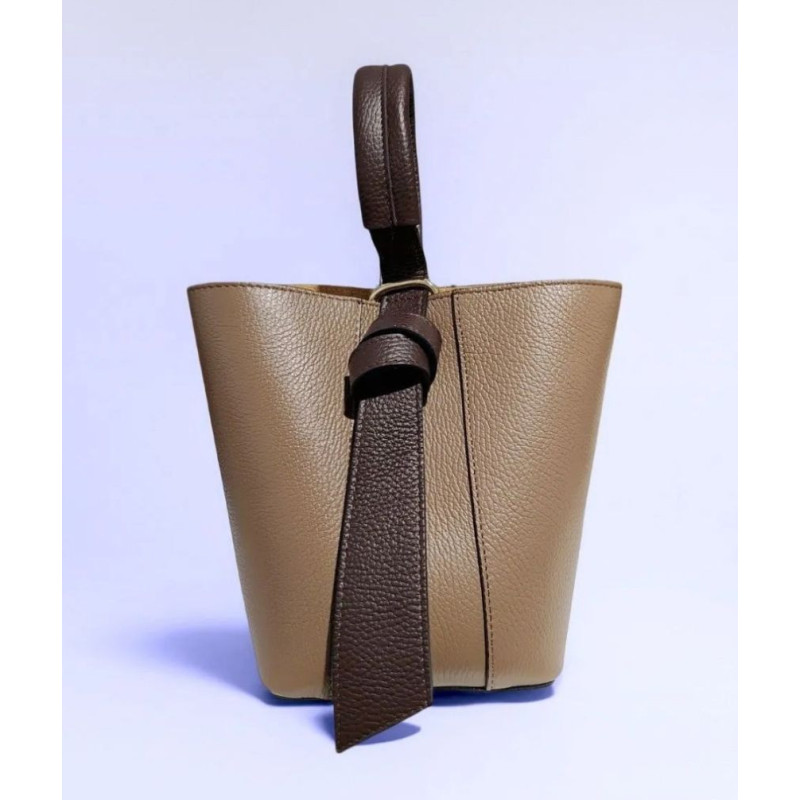 Sac bandoulière en cuir grainé avec pochette