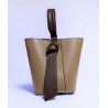 Sac bandoulière en cuir grainé avec pochette