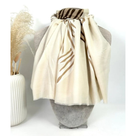 Echarpe Motif Noeud "Ecru"