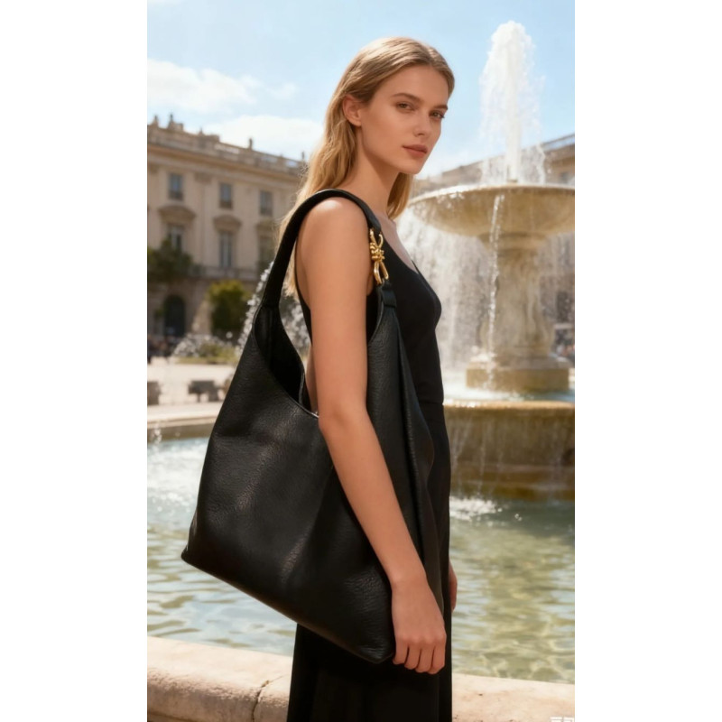 sac porté épaule en cuir grainé