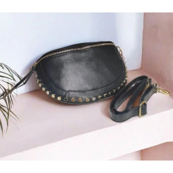 Sac Banane en Cuir Grainé " Clouté "