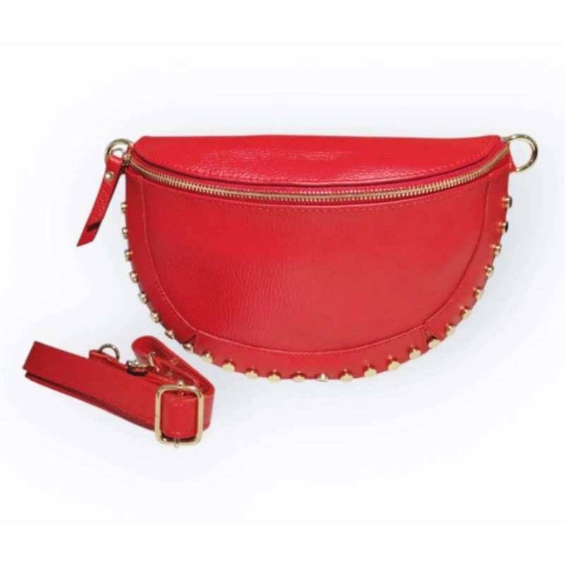 Sac Banane en Cuir Grainé " Clouté "