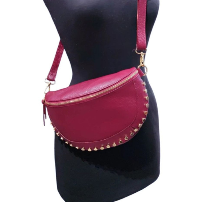 Sac Banane en Cuir Grainé " Clouté "