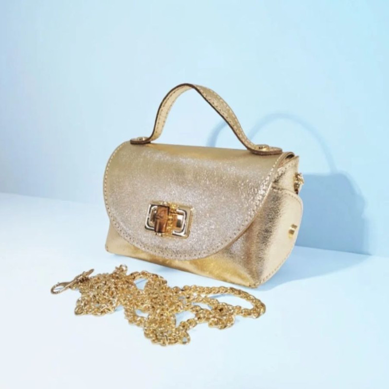 Sac A Mains en Cuir Grainé avec Chaînette