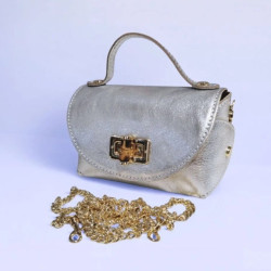 Sac A Mains en Cuir Grainé avec Chaînette