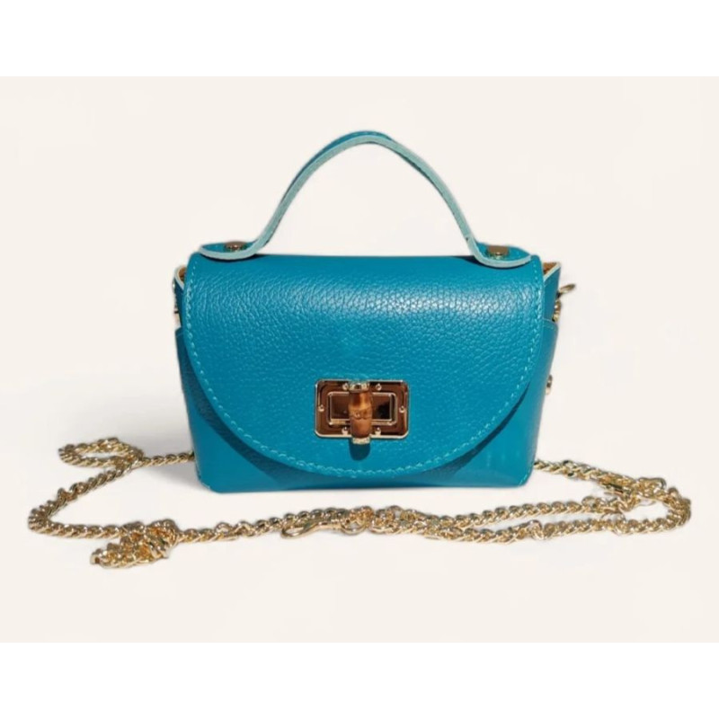 Sac A Mains en Cuir Grainé avec Chaînette