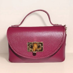 Sac A Mains en Cuir Grainé avec Chaînette